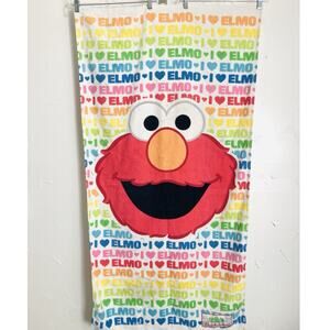 Sesame Street Love ELMO Bath Body Towel Busch Gardens Rainbow Hearts Face Large